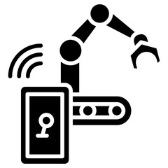 Smart Manufacturing glyph icon