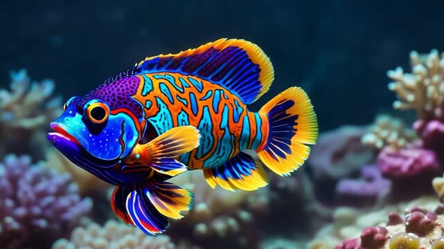 beautiful colorful fish that inhabit the seabed