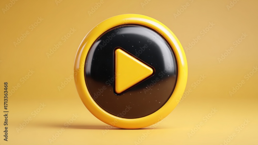 Poster yellow and black button signifying a phase-aware narrative concept for enhanced storytelling in comm