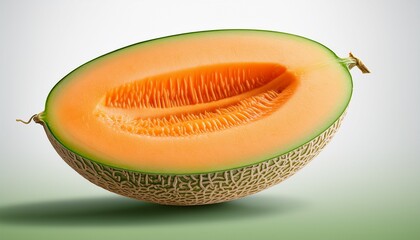 Half Of A Ripe Cantaloupe Melon Graphic Design Isolated On A Transparent Background
