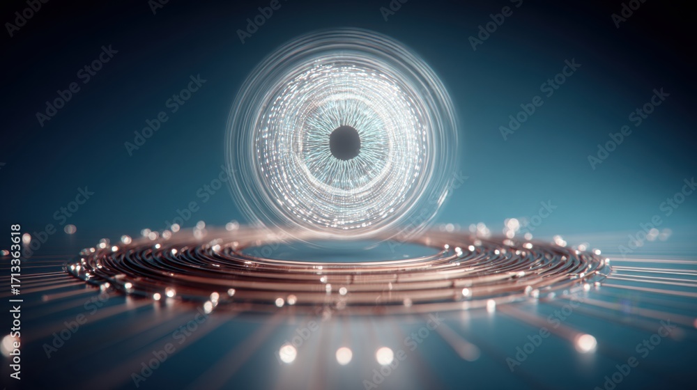Poster clock with blue background illustrating predictive analytics concepts for future-facing decision mak