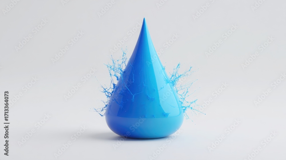 Aufkleber blue vase with splash of paint demonstrating trade volume and ai forecasting concepts in creative vi