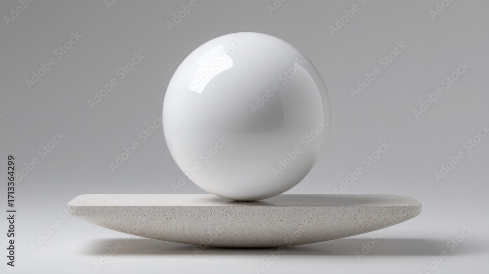 Poster an elegant egg resting on a stand symbolizing refinement and simplicity in design with a focus on mi