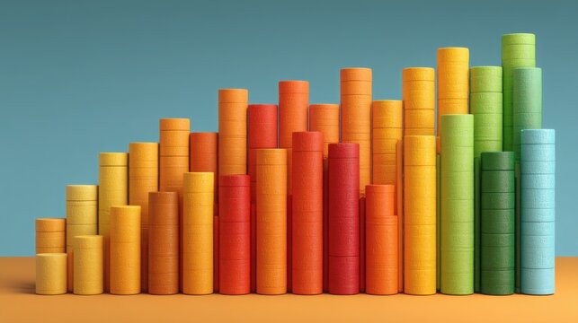 A vibrant stack of colorful books displayed neatly on a wooden surface representing knowledge and learning concepts