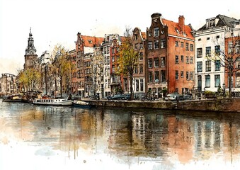 Obraz premium Amsterdam Canal Houses