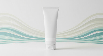 Blank cosmetic tube with abstract background