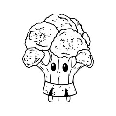 kawaii style broccoli clipart