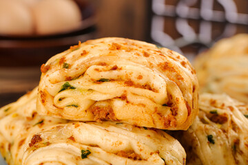 Homemade Scallion Rolls - Fresh Baked Layered Buns with Green Onions