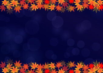 夜空と紅葉の背景