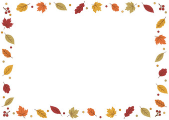 手書きのかわいい秋のフレーム