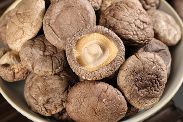 Fresh Shiitake Mushrooms in White Bowl - Premium Asian Cooking Ingredients for Hotpot and Gourmet Recipes