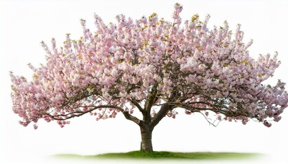 Natural Blooming Tree With Pink Or White Blossoms Isolated Transparent Background