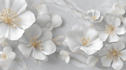 Delicate white flowers with soft petals and yellow centers