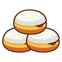 Pączki Polish Donuts flat color vector illustration template design