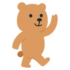 Fototapeta premium cute bear standing hand drawn flat color vector illustration template design