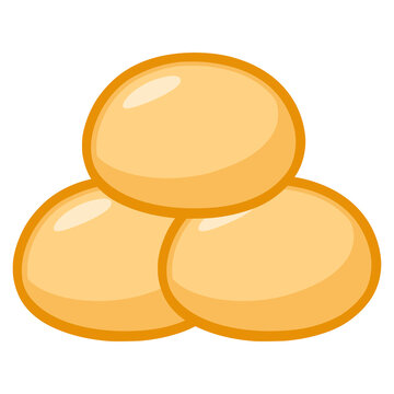 Pampuchy Polish steamed dumplings flat color vector illustration template design