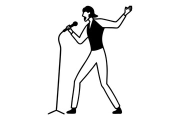 Singer performing silhouette illustration 