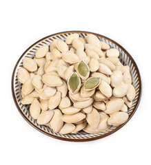 Fresh Pumpkin Seeds in Bowl - Healthy Snack and Cooking Ingredient with Green Kernels
