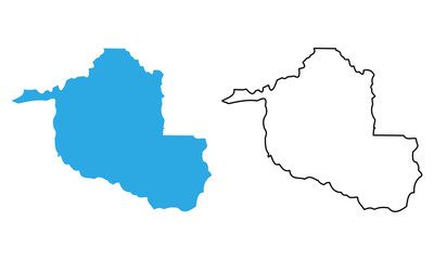 Fototapeta premium Map of the state of Rondonia, Brazil. Map with detailed outline and blue silhouette 