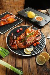 Cantonese Roasted Duck with Pancakes and Sauce - Traditional Chinese New Year Gourmet Cuisine