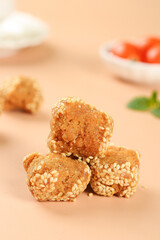 Traditional Guangxi Sesame Balls - Golden Crispy Chinese Fried Sweet Treats with Sesame Seeds