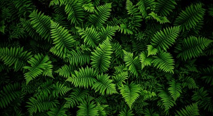 Obraz premium Lush green ferns create a vibrant natural pattern perfect for backgrounds and botanical designs with a fresh and calming aesthetic appeal