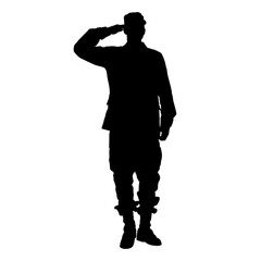 Soldier salute silhouette illustration 