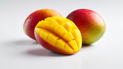 マンゴーと皮を剥いたマンゴー