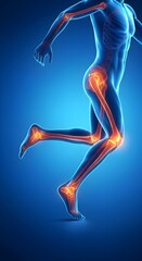 Obraz premium Human Body Skeleton Joint Pain Illustration | Medical Anatomy Graphic for Healthcare and Orthopedic Marketing