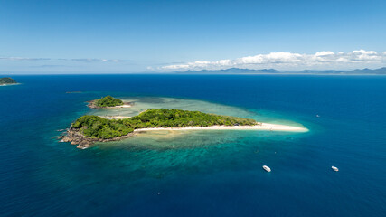 Island Great Barrier Reef tropical nature beautiful remote blue drone © Theresa