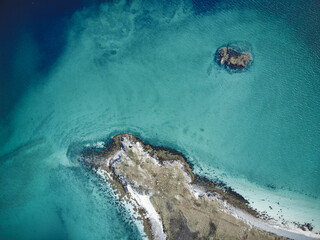Aerial photography of the Lofoten Islands in the Arctic Circle of Norway