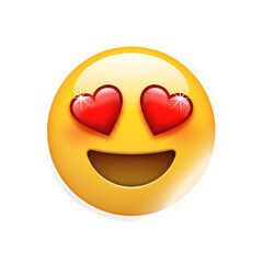 Emoji with Hearts for Eyes: Cute Emoticon Graphic