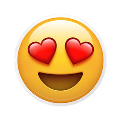 Emoji Hearts Eyes:  Smiling Face with Love, Romantic Expression, Cute Emoticon Graphic