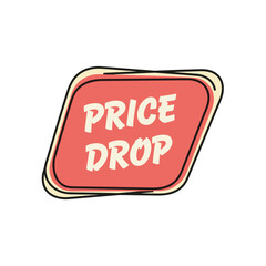 Price Drop Sale Promotion Label Sticker Badge Vector Illustration for Retail Marketing and Discount Offers