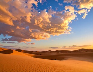 Desert sunset panorama
