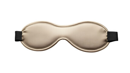 Soft beige fabric eye mask for sleep isolated on transparent background