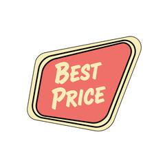 Retro style 'BEST PRICE' sign, a vintage design element for sales, discounts, and special offers, perfect for advertising promotions and deals.
