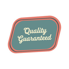 Retro style badge with the text 'Quality Guaranteed' in a vintage design, perfect for product labels and service assurance