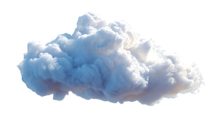 Dream like soft white floating cloud on white background 