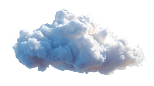 Dream like soft white floating cloud on white background 