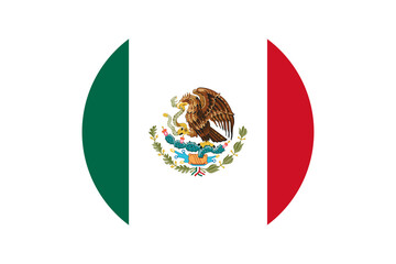 round Flag of Mexico vector
