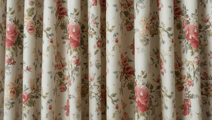 Elegant Floral Curtains with Roses: Vintage-Style Drapery Fabric for Luxury Home Decor and Interior Design