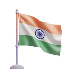 India Flag: A Realistic 3D Render of the Indian National Flag