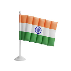 India Flag: Vibrant 3D Render of the Indian National Flag