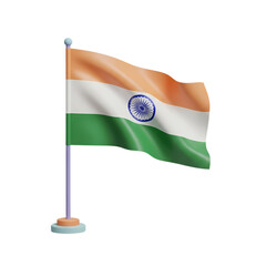 Indian Flag: 3D Render, Waving Tricolor, National Symbol