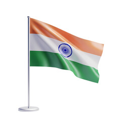 India Flag: Waving Indian Tricolour on a Desk Flagpole