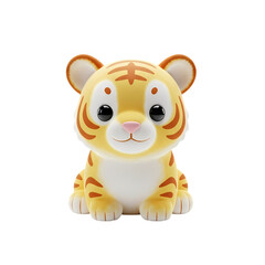 Cute 3D Render:  A Charming Baby Tiger Cub