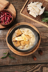 Fresh Bamboo Shoots Stew from Jianou Fujian - Traditional Chinese Clay Pot Cooking with Small Tender Shoots