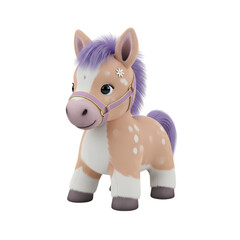 3D Render: Cute Pastel Pony, Appaloosa Horse, Digital Illustration