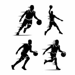 Dynamic basketball player sil...